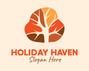 Fall Season Tree Abstract logo design