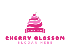 Cherry Ice Cream Sundae logo design