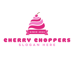 Cherry Ice Cream Sundae logo design