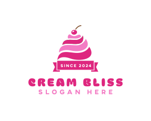 Cherry Ice Cream Sundae logo design