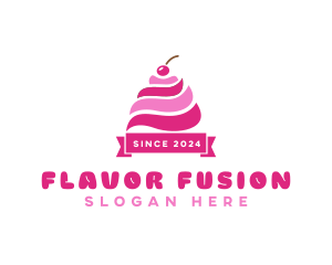 Cherry Ice Cream Sundae logo design