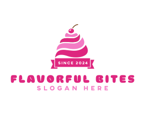 Cherry Ice Cream Sundae logo design