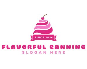 Cherry Ice Cream Sundae logo design