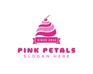 Cherry Ice Cream Sundae logo design