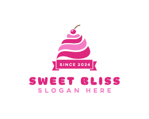 Cherry Ice Cream Sundae logo design