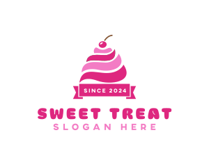 Cherry Ice Cream Sundae logo design