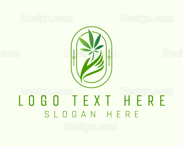 Marijuana Plant Hand Logo