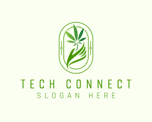 Marijuana Plant Hand logo