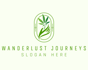 Marijuana Plant Hand logo