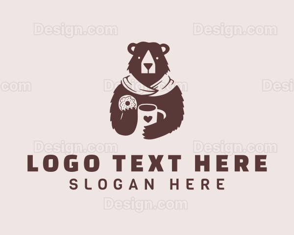 Coffee & Donut Bear Logo