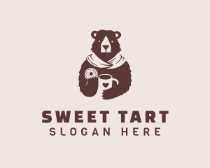 Coffee & Donut Bear logo design