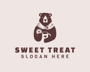 Coffee & Donut Bear logo design