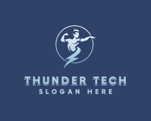 Thunder Bolt Genie logo design