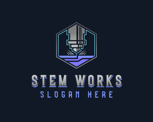 CNC Laser Fabrication logo design