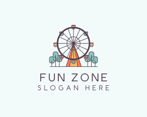 Ferris Wheel Theme Park Rides logo design