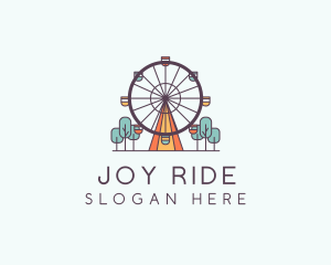 Ferris Wheel Theme Park Rides logo design