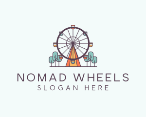 Ferris Wheel Theme Park Rides logo design