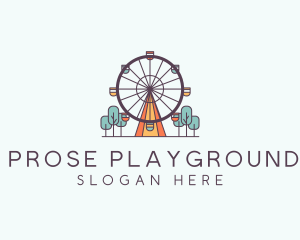 Ferris Wheel Theme Park Rides logo design