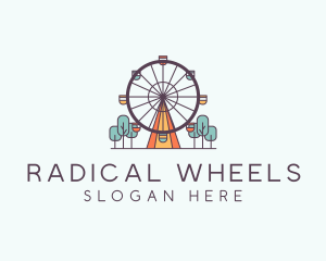 Ferris Wheel Theme Park Rides logo design