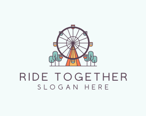 Ferris Wheel Theme Park Rides logo design