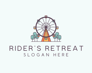 Ferris Wheel Theme Park Rides logo design