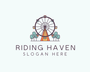 Ferris Wheel Theme Park Rides logo design