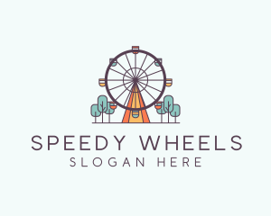 Ferris Wheel Theme Park Rides logo design