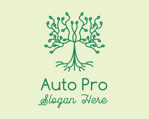 Green Natural Tree Seedling logo