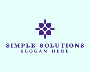 Simple Purple Flower  logo design