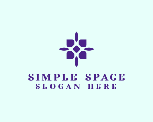 Simple Purple Flower  logo design