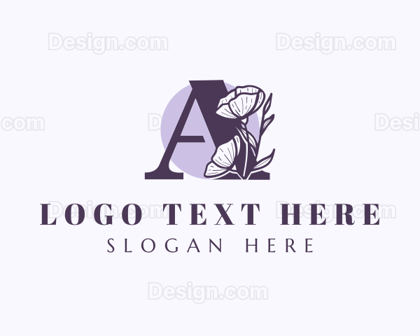 Flower Leaves Letter A Logo