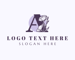 Flower Leaves Letter A logo