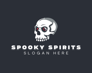 Creepy Skull Halloween logo design