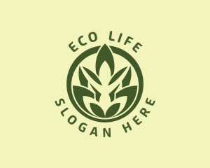 Natural Yoga Leaves logo design