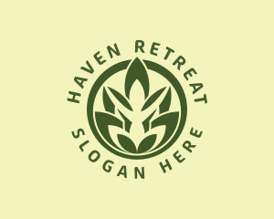 Natural Yoga Leaves logo design