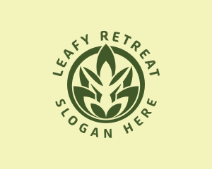 Natural Yoga Leaves logo design