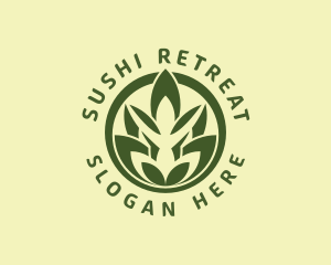 Natural Yoga Leaves logo design