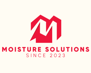 Red Residential Home Letter M logo design