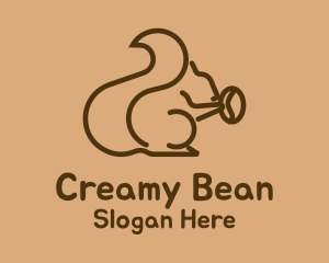 Squirrel Coffee Bean logo design