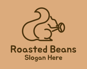 Squirrel Coffee Bean logo design