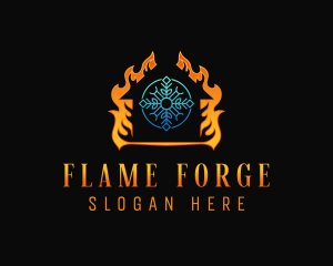 Fire Cold Ventilation logo design