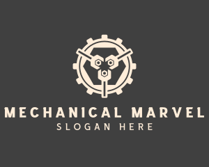 Wrench Mechanic Cogs logo design