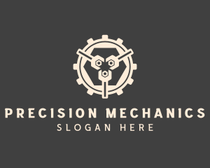 Wrench Mechanic Cogs logo design