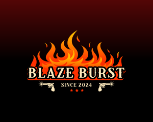 Hot Flaming Pistol logo design