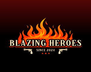 Hot Flaming Pistol logo design