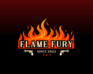 Hot Flaming Pistol logo design