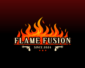 Hot Flaming Pistol logo design