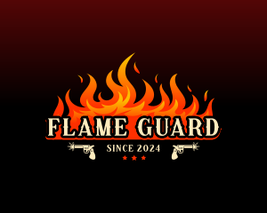 Hot Flaming Pistol logo design