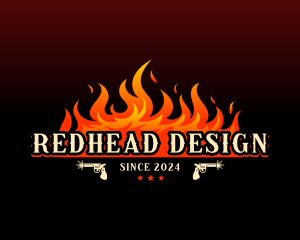 Hot Flaming Pistol logo design