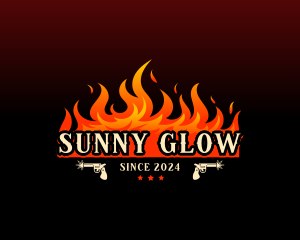 Hot Flaming Pistol logo design